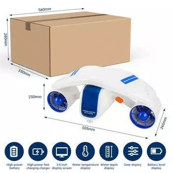 Электрический подводный морской скутер, водные виды спорта, дайвинг, подводный пропеллер, 2 уровня скорости, под водой EU Plug