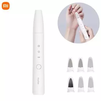 Электрический полировщик для ногтей Xiaomi Showsee, набор триммеров для ногтей для взрослых, маникюрные ножницы для педикюра, профессиональный инструмент для резки ногтей белый