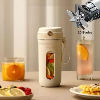 Электрический портативный блендер с 10 лезвиями, 350 мл, соковыжималка, миксеры для фруктов, USB аккумуляторная соковыжималка для смузи, чашка, соковыжималка, соковыжималка