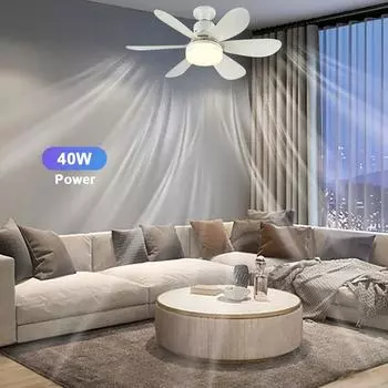 Электрический потолочный вентилятор 2 в 1 с пультом дистанционного управления, современный светодиодный вентилятор с 3 передачами, регулируемый свет вентилятора для патио-кофейни белый