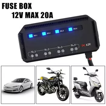 Электрический предохранитель, распределительная коробка, автомобиль, мотоцикл, 12 В, макс. 20 А, изоляционная защита аккумулятора со светодиодным индикатором, держатель цепи