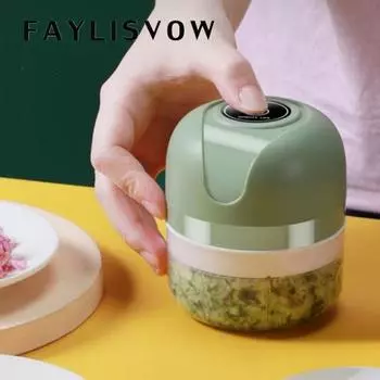 Электрический пресс для чеснока беспроводной водонепроницаемый пластиковый простой в эксплуатации электрическая мясорубка кухонные инструменты 100ML зелёный