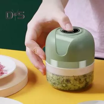 Электрический пресс для чеснока беспроводной водонепроницаемый пластиковый простой в эксплуатации электрическая мясорубка кухонные инструменты 100ML белый