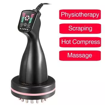 Электрический прессотерапия, кавитационный массажер, физиотерапия, иглоукалывание, вибрационный прибор для похудения, удаление жира, теплая массажная расческа 220V(EU Plug) чёрный