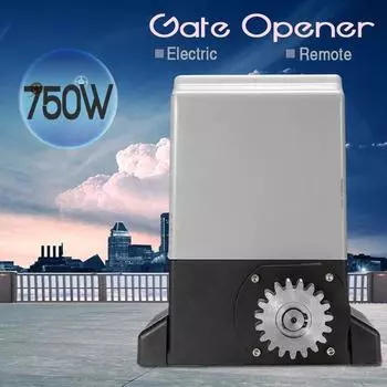 Электрический привод для раздвижных дверей 750 Вт с дистанционным управлением, мотор для плоских дверей, открыватель электрических ворот для виллы с 2 пультами дистанционного управления