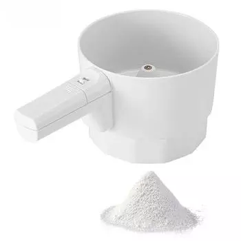 Электрический просеиватель муки, пластиковый, 5 стаканов, работающий от батареи, автоматический ручной просеиватель муки, шейкер для сахарной пудры, электрические инструменты для выпечки белый