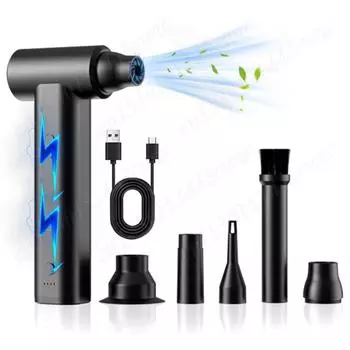 Электрический пылесос Duster 120000PRM 2 в 1 сжатый воздух Duster USB перезаряжаемый беспроводной воздуходув пылесос для клавиатуры компьютера чёрный