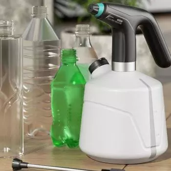 Электрический распылитель 2 л, перезаряжаемый через USB, садовый опрыскиватель с регулируемой насадкой черный белый