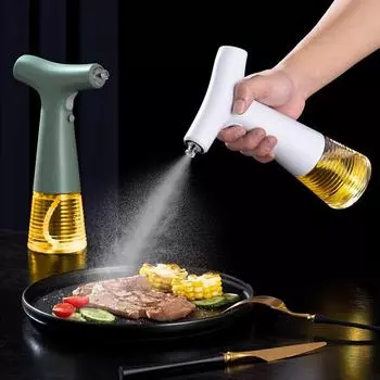 Электрический распылитель для оливкового масла, зарядка через USB, креативная банка для соевого соуса, бутылка для хранения уксуса для барбекю, кухонный распылитель масла чёрный