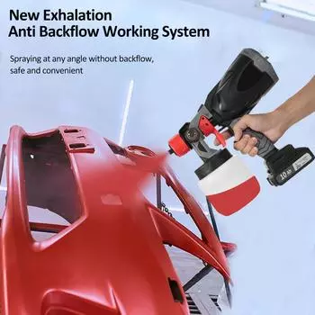 Электрический распылитель краски 800 Вт, машина для распыления латексной краски, 38000 об/мин, бытовая литиевая батарея чёрный