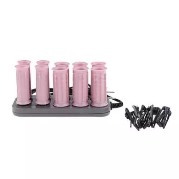 Электрический ролик для завивки волос, 10 шт./компл., щипцы для завивки волос, вилка стандарта США, обычный стиль as described розовый