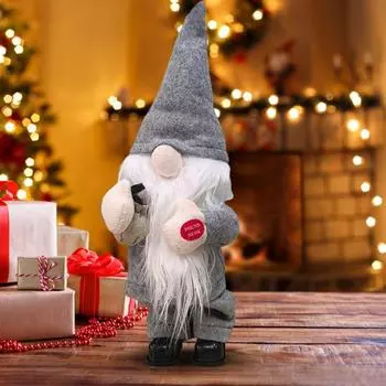 Электрический рождественский гном игрушка на батарейках танцующий поющий плюшевый безликий гном эльф
