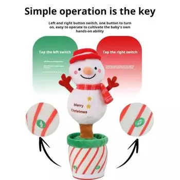 Электрический рождественский Санта-Клаус Yousheng с музыкой, работающий от батареек, танцующий, поющий, записывающий, снеговик, зеленая елка, украшение для рабочего стола, украшение для вечеринки Christmas Tree