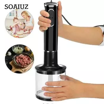 Электрический ручной блендер 4 в 1 мощностью 500 Вт, кухонный комбайн, миксер с 2 скоростями, венчик для яиц, соковыжималка, мясорубка, ручной миксер EU Plug