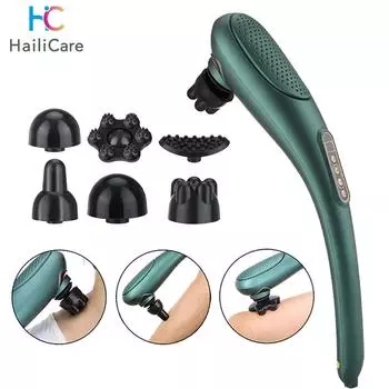 Электрический ручной массажер Hammer вибрирующий шейный отдел позвоночника расслабляющий ролик с 6 массажными головками беспроводной