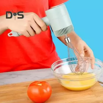 Электрический ручной миксер для взбивания яиц, 3 скорости, зарядка через USB-C, блендер для теста, эргономичный дизайн, портативный кухонный блендер для взбивания яиц белый