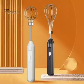 Электрический ручной венчик для взбивания яиц, 3-скоростной миксер с аккумулятором, портативный мини-венчик для приготовления пищи белый
