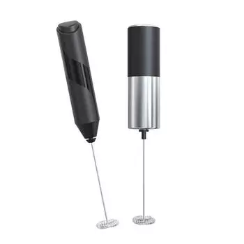 Электрический ручной вспениватель молока, работающий от батареек, пенообразователь, кофе, капучино, венчик для взбивания, пенная смесь, кухонный миксер, мешалка CHINA чёрный