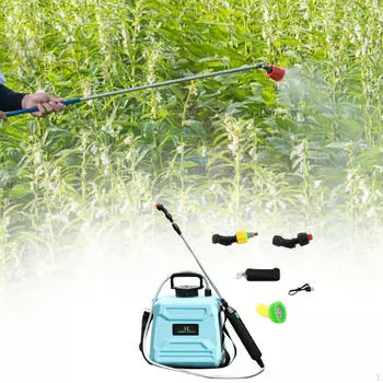 Электрический садовый инструмент с плечевым ремнем для использования на открытом воздухе 5L зелёный