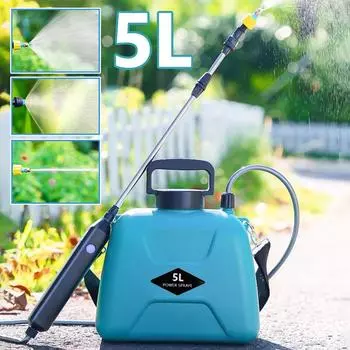 Электрический садовый опрыскиватель 5 л с телескопической штангой, электрический опрыскиватель для растений с зарядкой через USB, ручной разбрызгиватель для полива сада