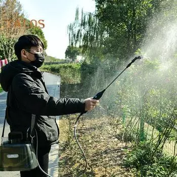 Электрический садовый опрыскиватель емкостью 1,35/2 галлона с телескопической палочкой, самовсасывающий насос, опрыскиватель для полива газона, распылитель тумана для двора L серый