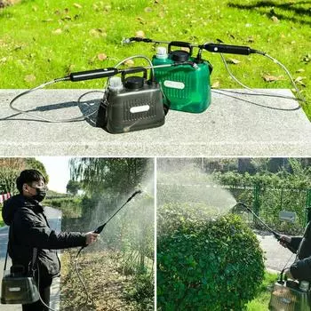 Электрический садовый опрыскиватель емкостью 1,35/2 галлона с телескопической палочкой, самовсасывающий насос, опрыскиватель для полива газона, распылитель тумана для двора L серый