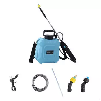 Электрический садовый опрыскиватель с распылительными насадками, регулируемый многофункциональный, выдвижной плечевой ремень 5L
