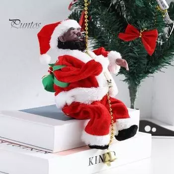 Электрический Санта-Клаус, альпинистская кукла на батарейках, поднимается и спускается, украшение на рождественскую елку, праздничные принадлежности для рождественских вечеринок, домашний декор D