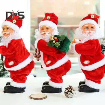 Электрический Санта-Клаус, тверкающая кукла пожилого возраста, трясущая ягодицами, рождественская фигурка, танцующая рождественская музыкальная игрушка для вечеринок, рождественский декор A