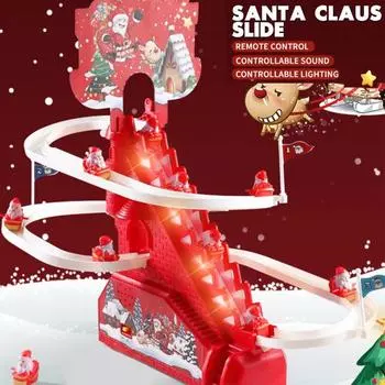 Электрический Санта-лесенка игрушка-дорожка со светодиодной подсветкой и музыкой Рождественский отец A