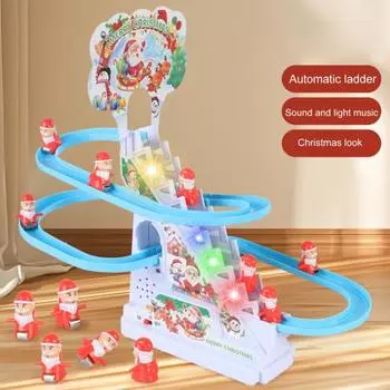 Электрический Санта-лестничный подъемник со светомузыкой, автоматический рождественский отец, подъемный ролик для лестницы