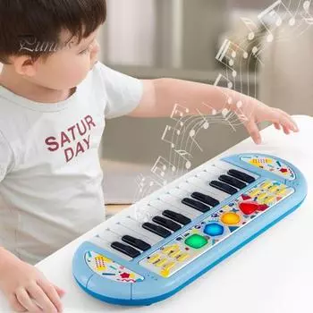 Электрический саксофон игрушка со световыми эффектами 8 музыкальных ладов и функциональными кнопками детская труба игрушка детские музыкальные инструменты саксофон ранний A синий