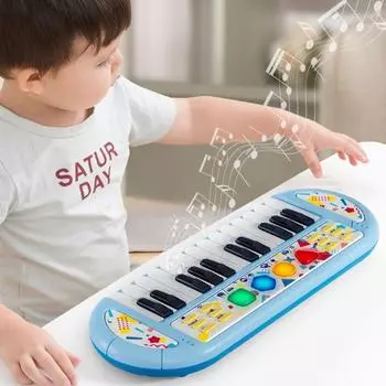 Электрический саксофон со световыми эффектами, 8 музыкальными шкалами и функциональными кнопками, детская игрушка-труба, детские музыкальные инструменты, обучающая игрушка «Саксофон» A красный