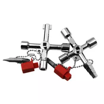 Электрический шкаф Автомобильный лифт Крестовой ключ Ключ для клапана счетчика воды Внутренний треугольник Многоцелевой инструмент Портативный Синий Зеленый