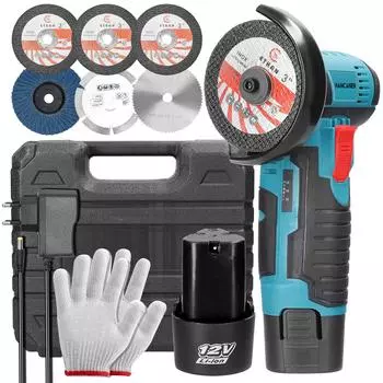 Электрический шлифовальный инструмент 12 В, 19500 об/мин, многофункциональная угловая шлифовальная машина, ручной резак для резки EU Plug разноцветный