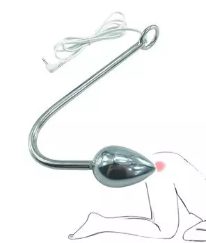 Электрический шок Анальный крючок Анальная пробка Нержавеющая сталь Электрический шок Вагинальная пробка Анальный расширитель Дилдо Простата СМ Мастурбация Пара Анальный секс Игра СМ