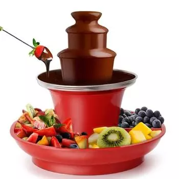 Электрический шоколадный фонтанчик пищевой без BPA легко чистить 3 яруса дизайн 90 Вт