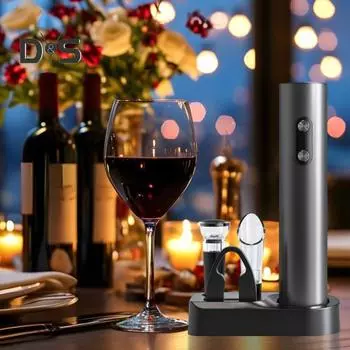 Электрический штопор для вина, автоматический штопор, перезаряжаемый диспенсер для вина, резак для фольги, вакуумная пробка, эффективный инструмент для открывания бутылок на кухне 1 Set