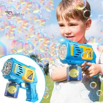 Электрический шутер, машина для создания пузырей со светом, 12 отверстий, герметичный, портативный, детский, ручной, автоматический, игрушка для выдувания пузырей, для малышей, мальчиков и девочек, Рождество розовый