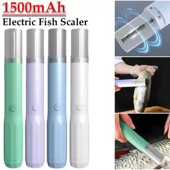 Электрический скребок для чистки рыбы, скребок для чистки рыбы, 1500 мАч, инструменты для морепродуктов, строгальный станок для чистки рыбы для шеф-поваров и домашних поваров, инструменты для чистки рыбы синий