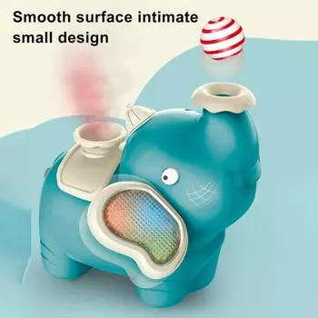 Электрический слон, надувной мяч, игрушка с музыкой, светодиодный светильник, распыляющий туман, шагающий слон, развивающая игрушка для детей, ползающая игрушка в виде животного Standard синий