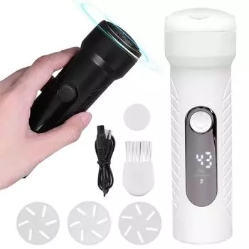 Электрический станок для удаления мозолей, шлифовальный станок для ног, аккумуляторный отшелушивающий станок для педикюра, устройство для удаления омертвевшей кожи ног для омертвевшей потрескавшейся жесткой кожи белый