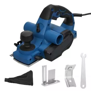 Электрический строгальный станок, 6 А, 710 Вт, 17000 об/мин, ручной строгальный станок, ширина резки 3–14 дюймов, система двойной очистки от пыли US Plug синий