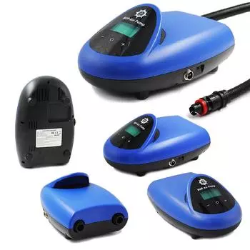 Электрический SUP-насос с интеллектуальным двухступенчатым и автоматическим отключением напряжения питания автомобиля, 12 В постоянного тока, 20 фунтов на квадратный дюйм, высокоскоростной синий