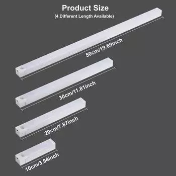 Электрический свет Беспроводной светодиодный ночник Перезаряжаемый датчик движения Лампа для чтения Детектор света для спальни Прожектор Length 10CM теплый белый