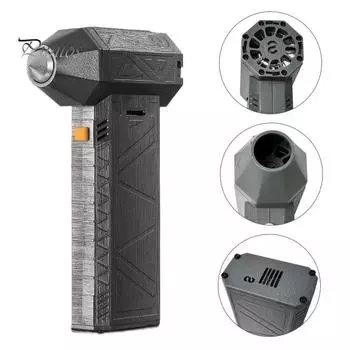 Электрический сжатый воздуходув, регулируемый струйный сухой воздуходув, бесщеточный двигатель, перезаряжаемый, 130000 об/мин, сжатый воздуходув, пылеудаляющее устройство темно-серого