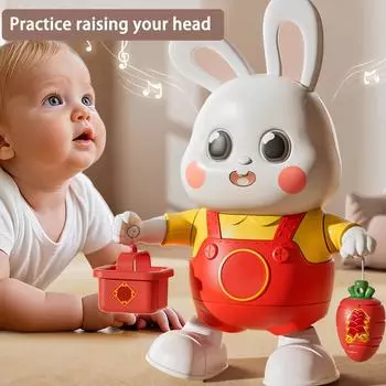 Электрический танцующий кролик, робот, светящиеся музыкальные детские головоломки, светящиеся игрушки One Size