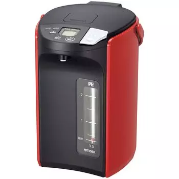 Электрический термос Tiger безпаровой энергосберегающий VE сохранение тепла 6 безопасных и надежных структур Tokuko Red (ТИГР) 2.2L PIP-A221R