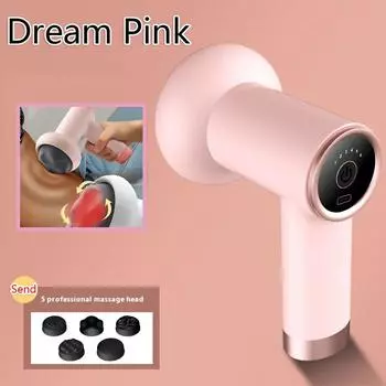 Электрический толкатель жира унисекс, массажные головки, 6 скоростей регулировки, массажер для всего тела, мультикинетический ручной электрический пистолет для фасций, зарядка через USB