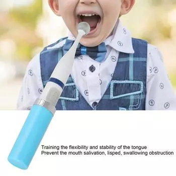 Электрический тренажер для рта Массажер для тренировки мышц языка Тренажер для реабилитации полости рта для взрослых и детей Электрический массажер для языка чёрный